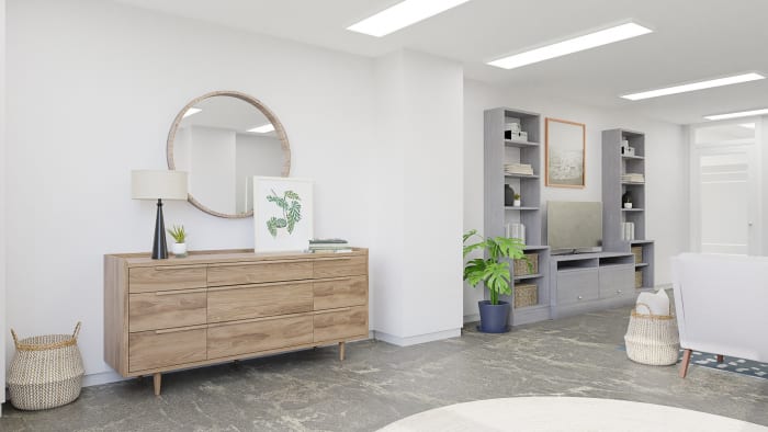 Coastal Vibes: Transitional Coastal Studio Design View 5 By Spacejoy