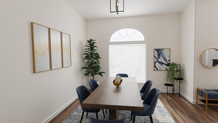 Large Seating Space: Modern Traditional Dining Room Design View 5 By Spacejoy