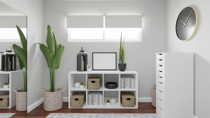 Monochromatic: Modern Minimalist Home Office Design View 3 By Spacejoy