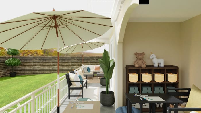 Summer Balcony: Contemporary Outdoor Space Design View 4 By Spacejoy