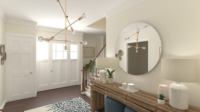 Sputnik Chandelier: Modern Farmhouse Entry Design View 5 By Spacejoy