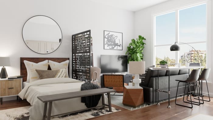 Privacy Screen: Mid Century Urban Studio Design View 2 By Spacejoy