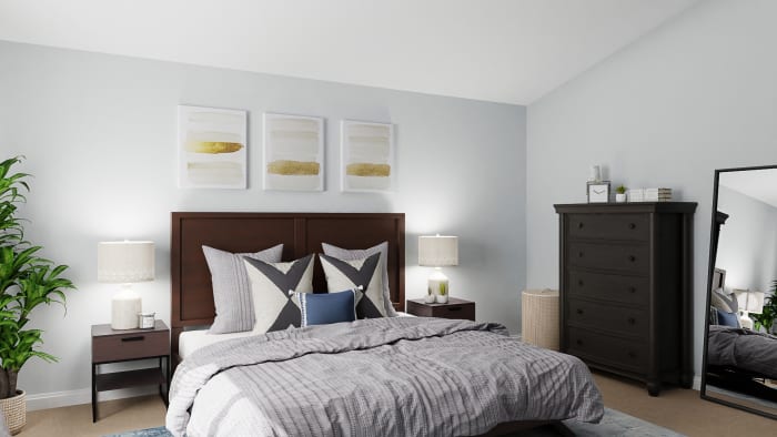 Reading Nook: Urban Transitional Bedroom Design View 3 By Spacejoy