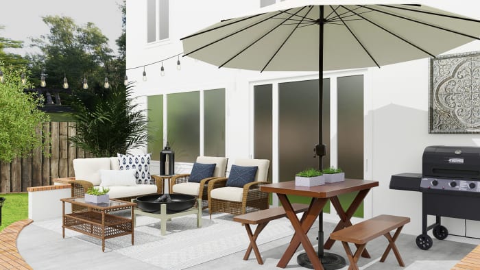 Outdoor Barbeque: Coastal Patio Design View 2 By Spacejoy