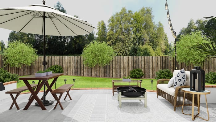 Outdoor Barbeque: Coastal Patio Design View 3 By Spacejoy