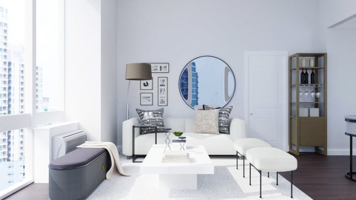 Black and White: Modern Industrial Living Room Design View 3 By Spacejoy