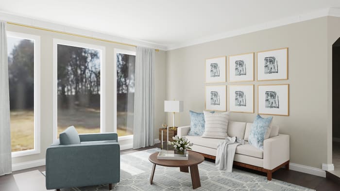 Conversational Seating: Classic Transitional Living Room Design View 2 By Spacejoy