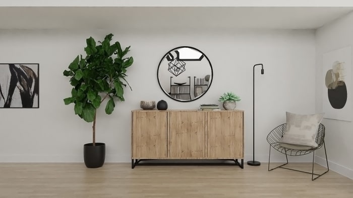 Open Plan: Urban Modern Living and Dining Room Design View 5 By Spacejoy