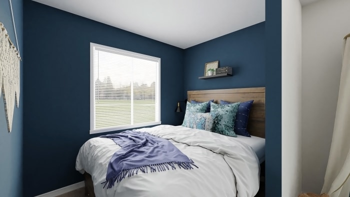 Open Layout - Bedroom Nook + Playroom + Home Office Design View 2 By Spacejoy
