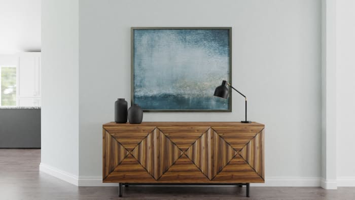 Statement Teal: Urban Modern Living Room Design View 3 By Spacejoy