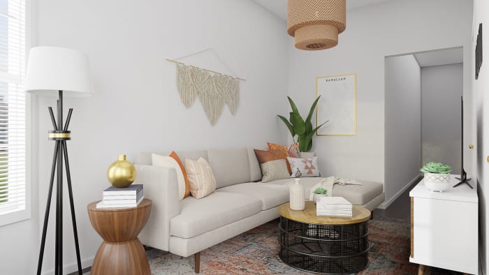 Southwestern Vibes: Rustic Boho Living Room Design View 2 By Spacejoy