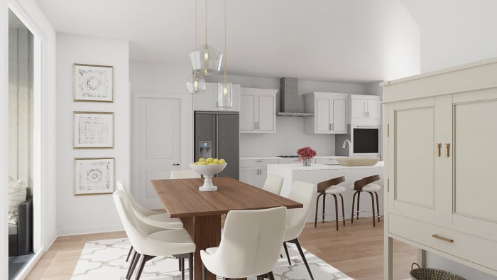 Entertainer's Haven: Modern Glam Dining Room Design View 5 By Spacejoy