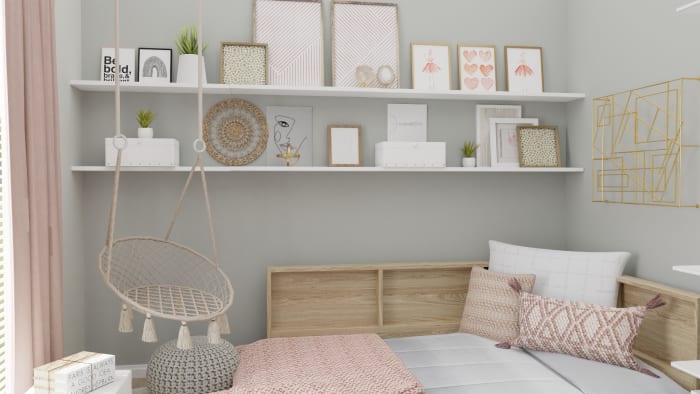 Display Shelving: Scandinavian Kid's Room Design View 4 By Spacejoy