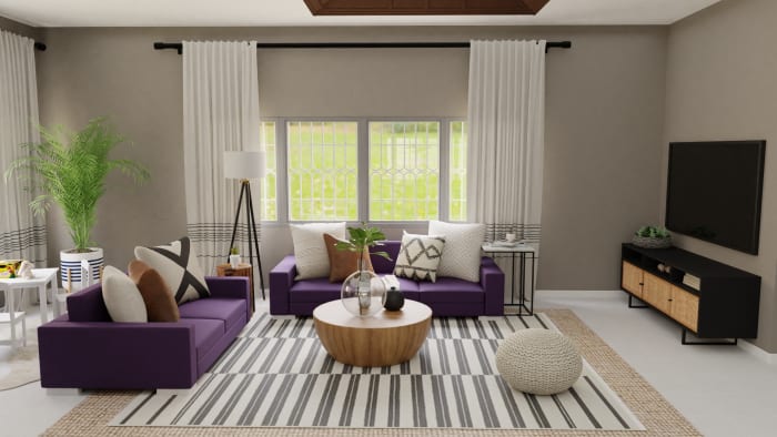Unique Seating: Urban Modern Open Living and Dining Room Design View 4 By Spacejoy