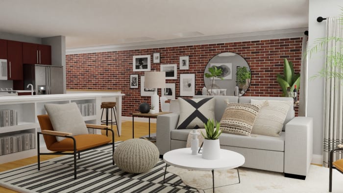 Dreamy Open Industrial Boho Living Room Design View 5 By Spacejoy