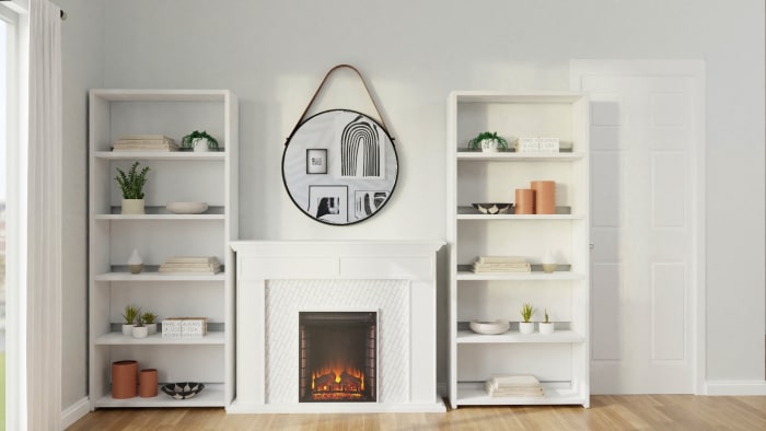 A Serene Monochromatic Mid-Century Living Room with Urban Flare Design View 3 By Spacejoy