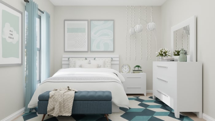 A Modern Transitional Kids Bedroom Designed for blue Dreams Design View 3 By Spacejoy