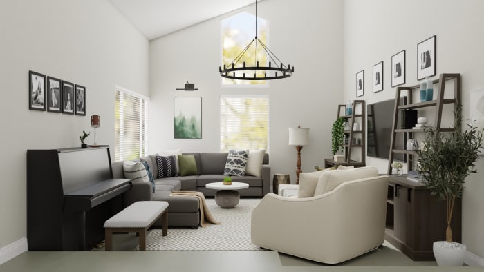 Multi-Functional and Transitional Living Room Design View 4 By Spacejoy