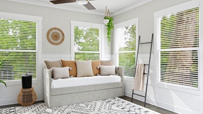 A Modern Boho Multi-Functional Home Office Design View 3 By Spacejoy