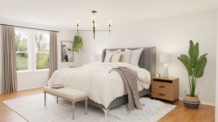 A Hotel-Worthy Rustic Transitional Bedroom Design View 2 By Spacejoy
