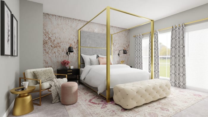 Every Inch of This Bedroom Screams Pure Glam Design View 2 By Spacejoy