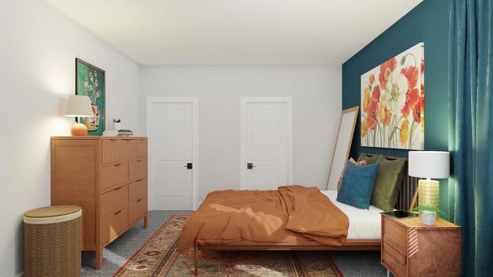 This Bold Modern-Eclectic Bedroom Is Full of Personality Design View 3 By Spacejoy