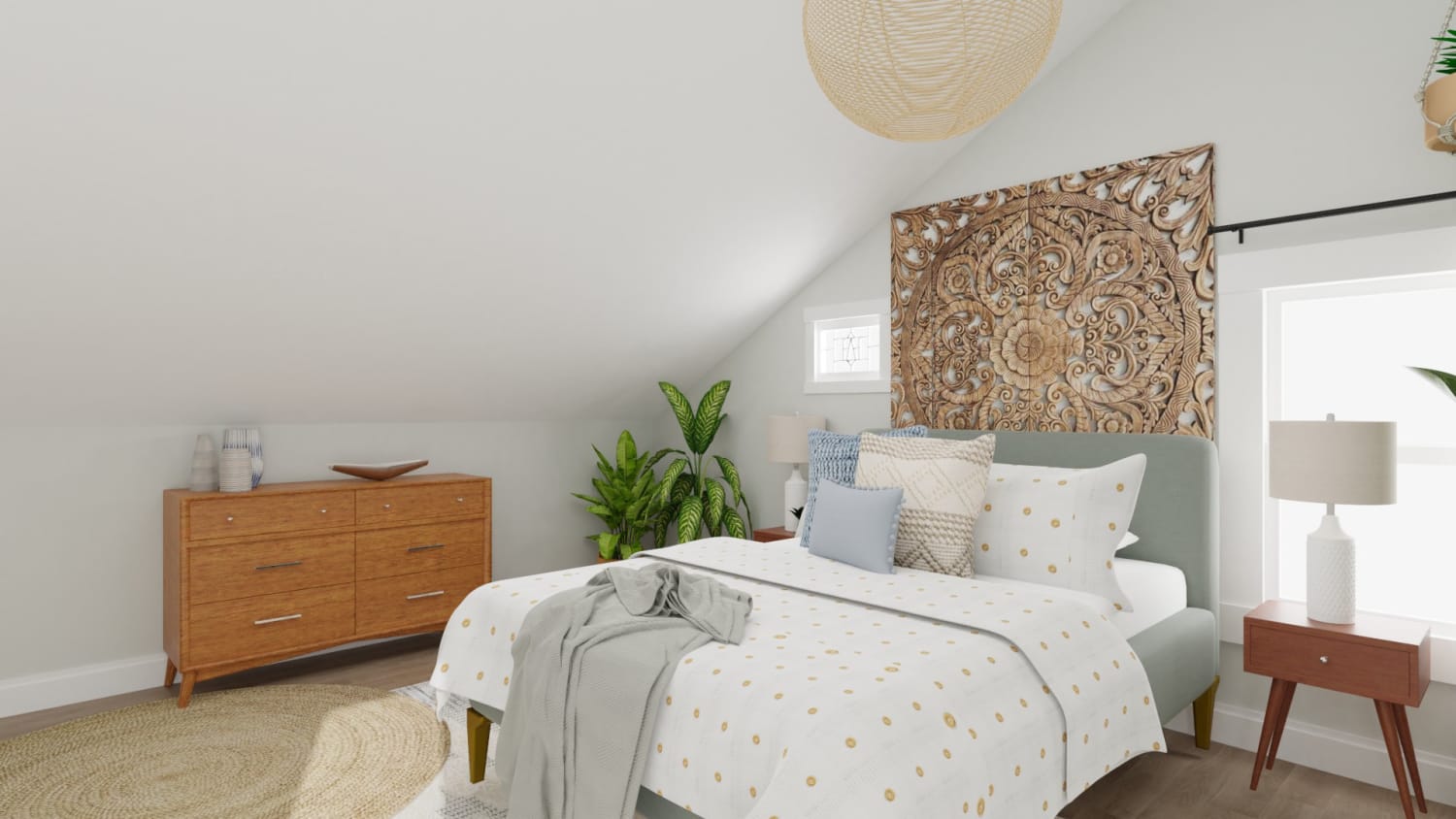 Soft and Earthy: Boho Minimalist Bedroom Design By Spacejoy