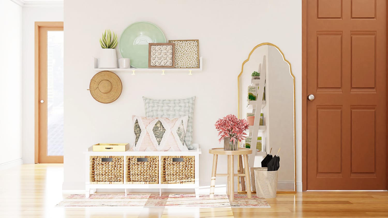 Ample Storage Entry: Traditional Farmhouse Design By Spacejoy