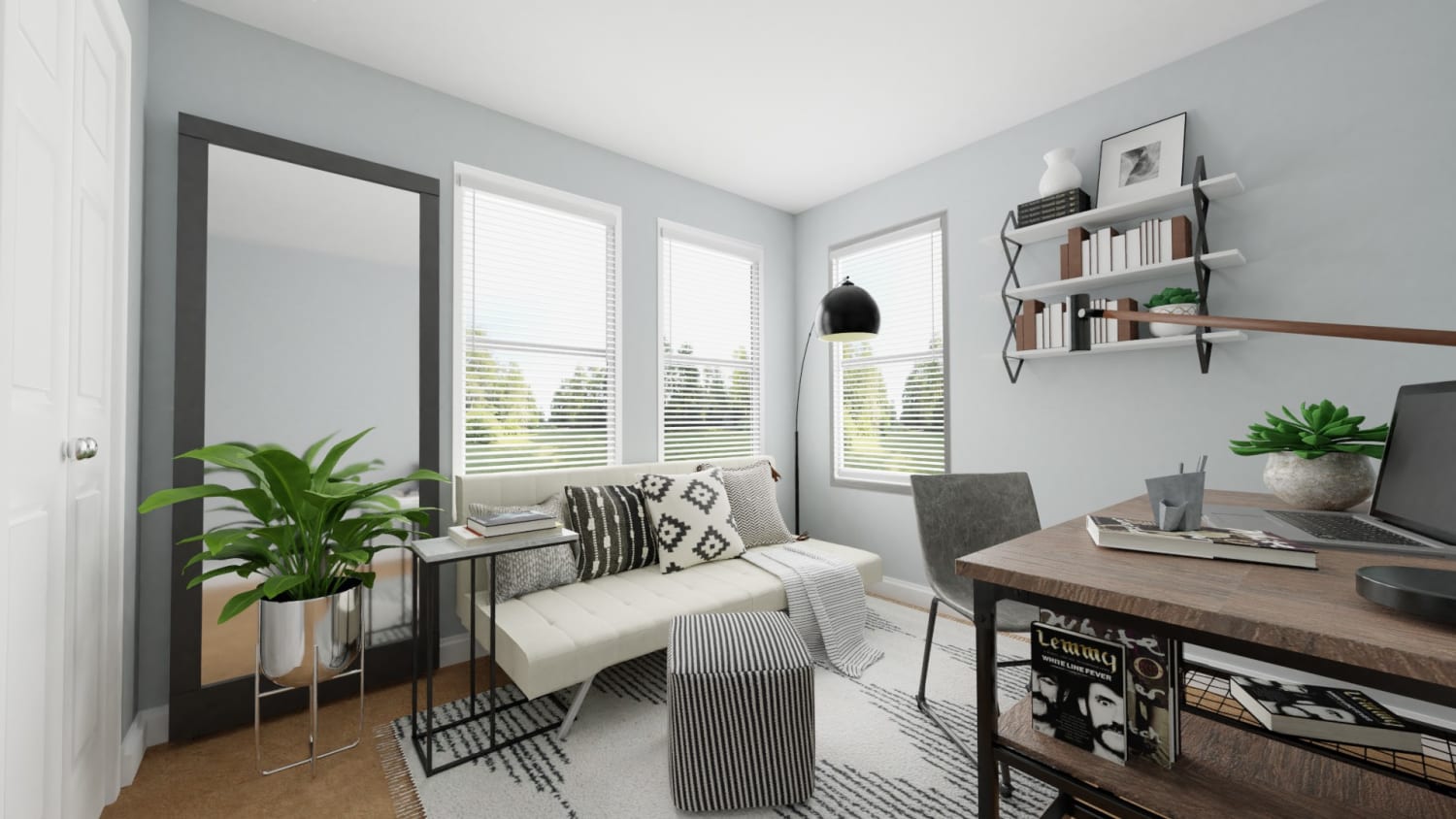 Multi Purpose Office: Modern Urban Home Office Design By Spacejoy