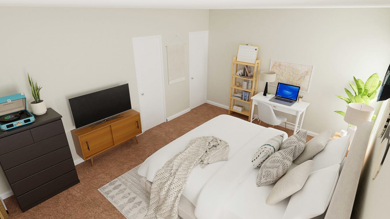 Multi Functional Space: Boho Minimalist Bedroom Design By Spacejoy