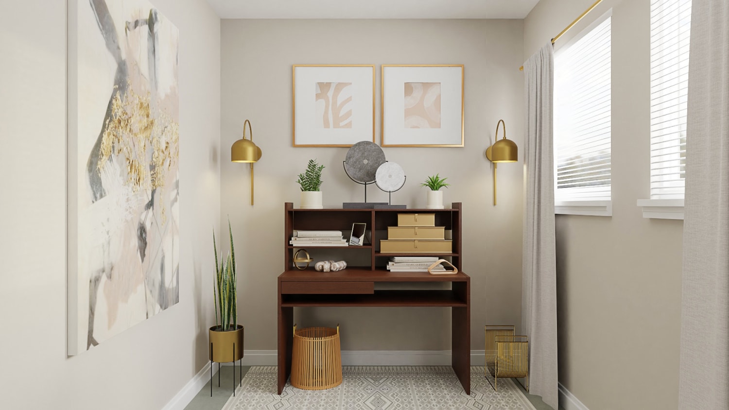 A Small But Glamorous Modern Home Office Design By Spacejoy