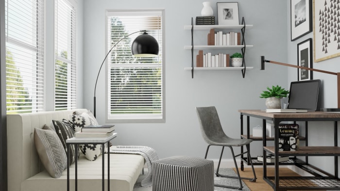 Multi Purpose Office: Modern Urban Home Office Design View 2 By Spacejoy