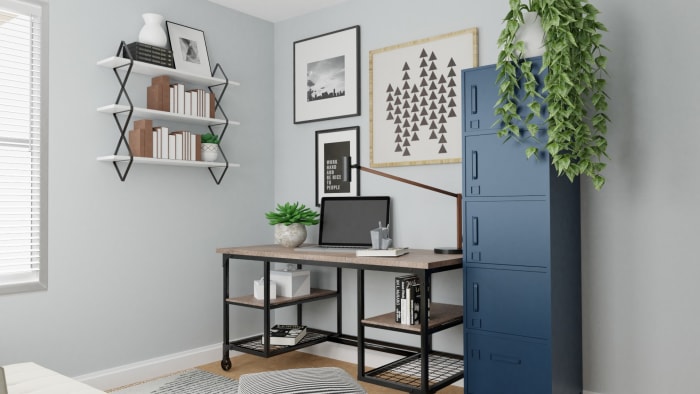 Multi Purpose Office: Modern Urban Home Office Design View 3 By Spacejoy