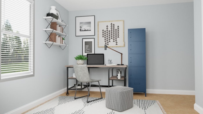 Multi Purpose Office: Modern Urban Home Office Design View 4 By Spacejoy