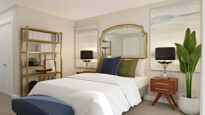 Jewel Tones: Elegant Glam Bedroom Design View 2 By Spacejoy
