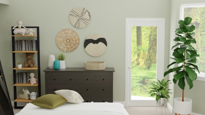 Transitional Glam Bedroom for Tweens With Emerald Accents Design View 5 By Spacejoy