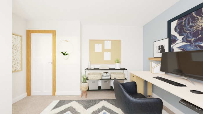 Statement Art: Boho Eclectic Home Office Design View 2 By Spacejoy