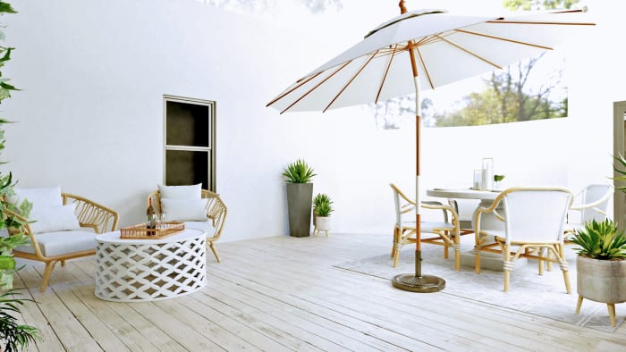 Coastal Entryway Casual Summer Haven Patio Design Design View 3 By Spacejoy
