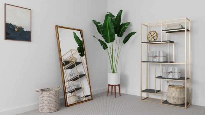 Statement Canopy Bed: Modern Glam Bedroom Design View 2 By Spacejoy
