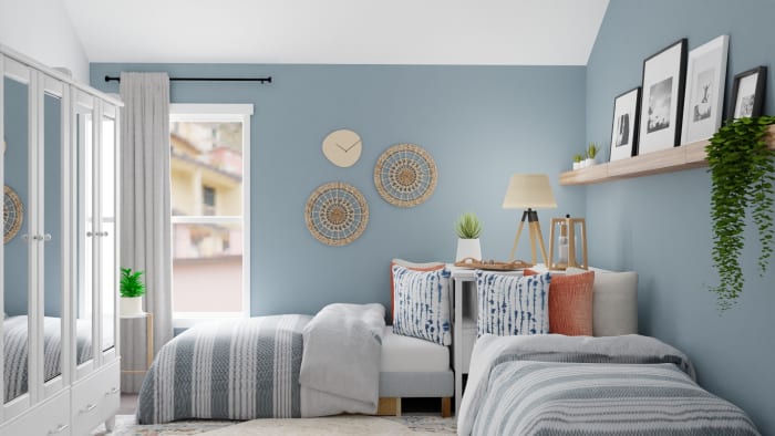 The Perfect Twins Room: Modern Transitional Kid's Room Design View 3 By Spacejoy