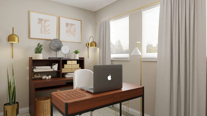 A Small But Glamorous Modern Home Office Design View 2 By Spacejoy