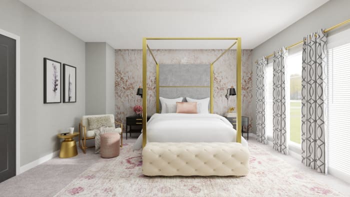 Every Inch of This Bedroom Screams Pure Glam Design View 4 By Spacejoy