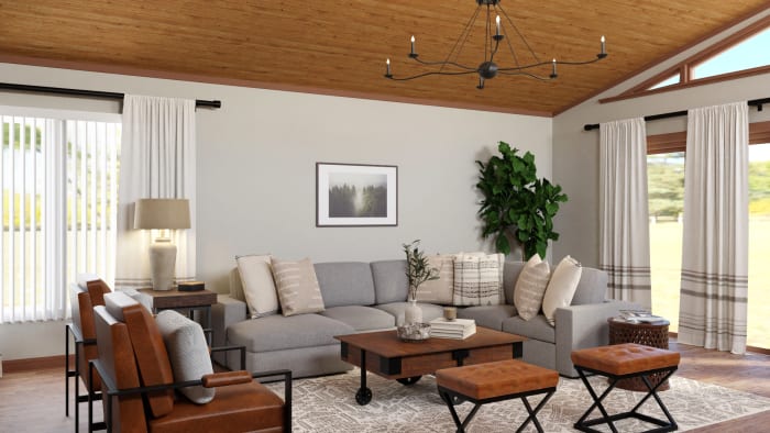 The Coziest Industrial-Rustic Living Room Ever Design View 3 By Spacejoy