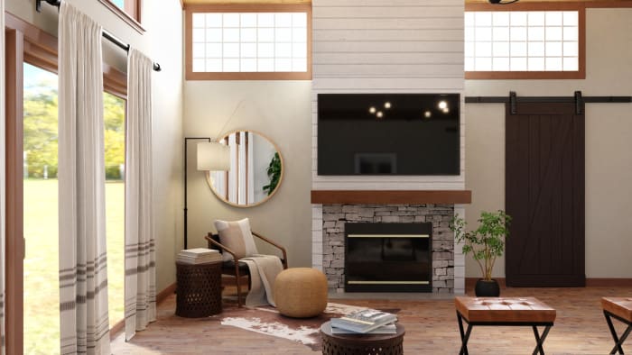 The Coziest Industrial-Rustic Living Room Ever Design View 4 By Spacejoy