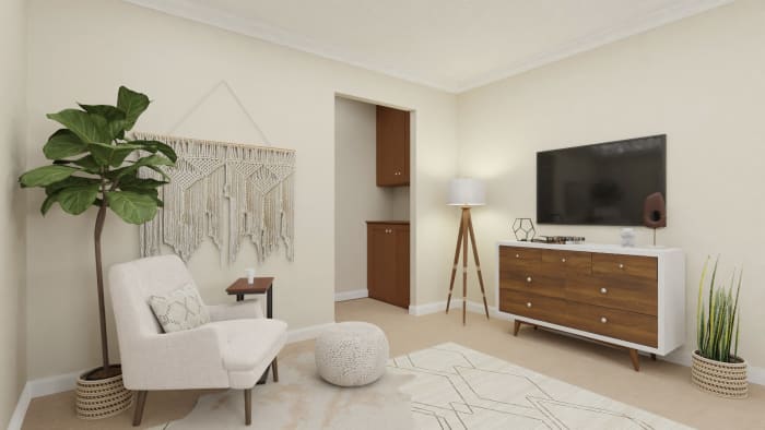 A Modern Hotel-Style Bedroom Oasis Design View 2 By Spacejoy