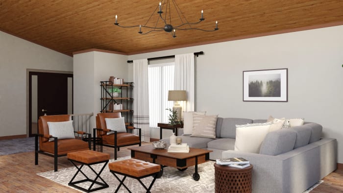 The Coziest Industrial-Rustic Living Room Ever Design View 2 By Spacejoy