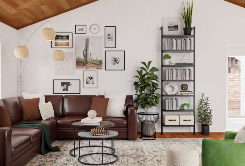 Earthy Tones & Industrial Accents Govern This Living Room