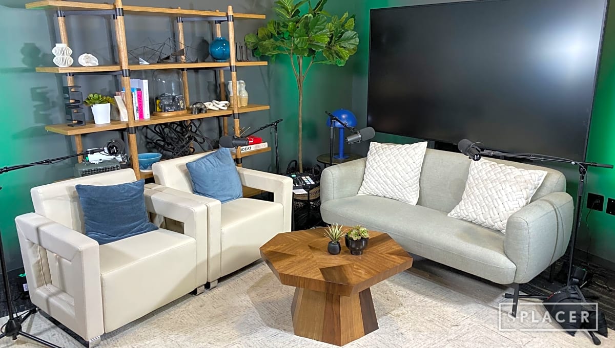 Soundproof Podcast Studio W Video Cameras Rent It On Splacer Don't have time to setup a podcast studio, but still want professional sounding audio? splacer