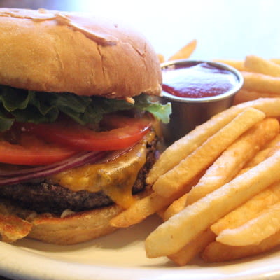 Killarney Burger with fries.