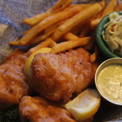 Fish N Chips closeup.